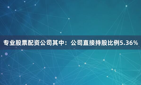 专业股票配资公司其中：公司直接持股比例5.36%